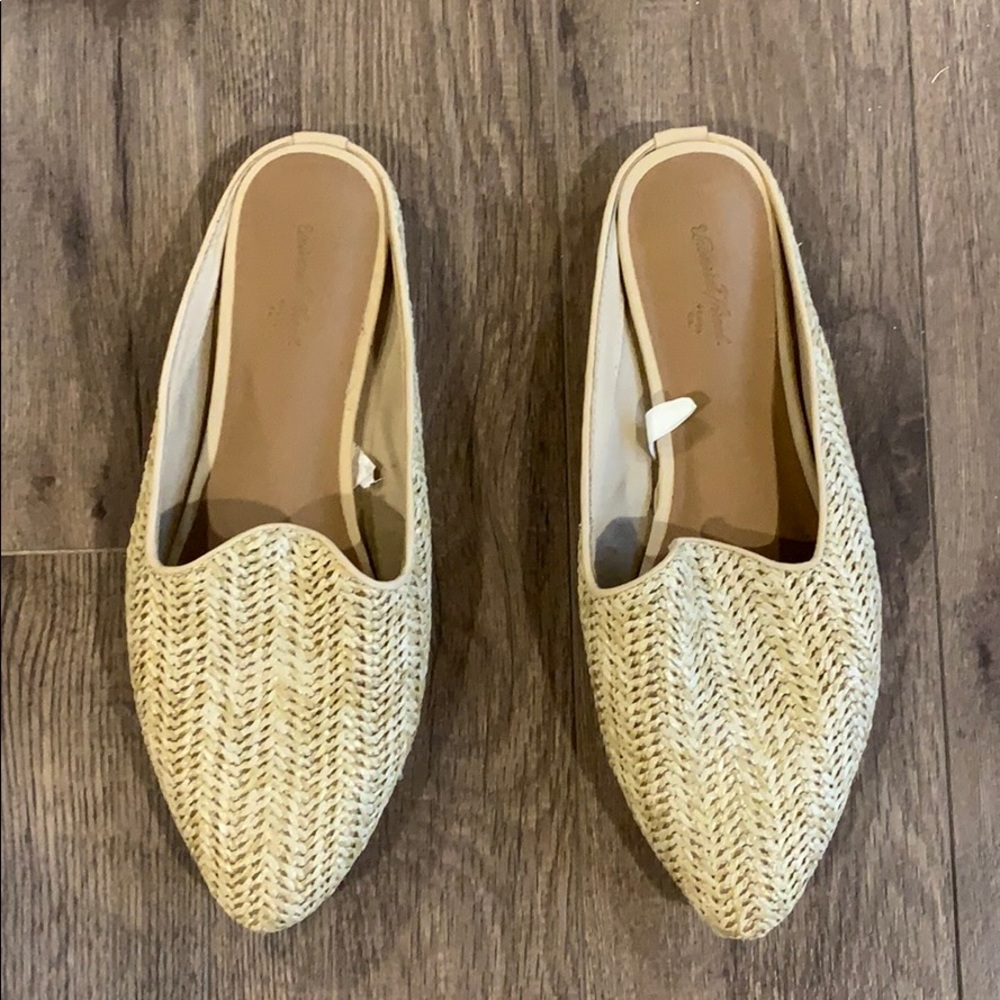 Straw Slide On Flats